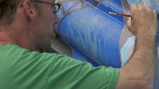 Paul Curtis painting mural