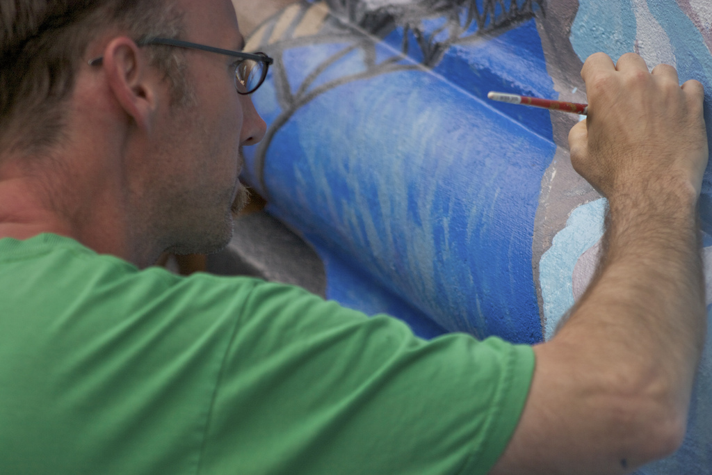 Paul Curtis painting mural