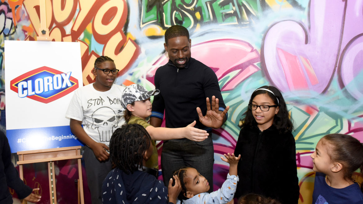 Sterling K. Brown spending time with kids at the hub