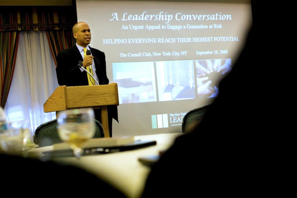 Cory Booker giving speech