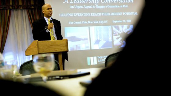 Cory Booker giving speech