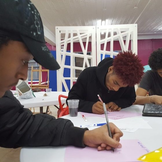 interns working hard at the hub