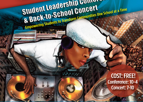 student leadership conference and back-to-school concert poster