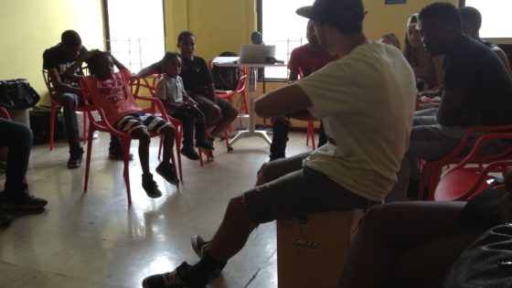 Randy teaching kids