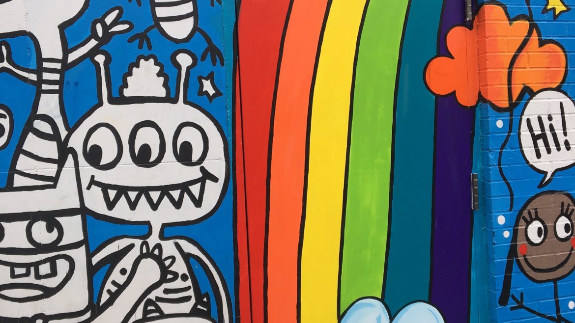rainbow mural