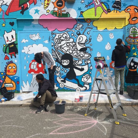 mural painting in progress